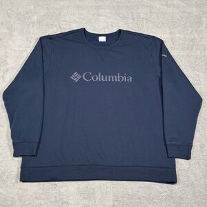 Columbia Crewneck Sweatshirt Mens 4X Navy Blue Big Tall Gorpcore Outdoor Casual